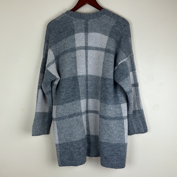 American Eagle Woman's Size Medium Open Cardigan Oversized Tunic Length Grey - Picture 6 of 6